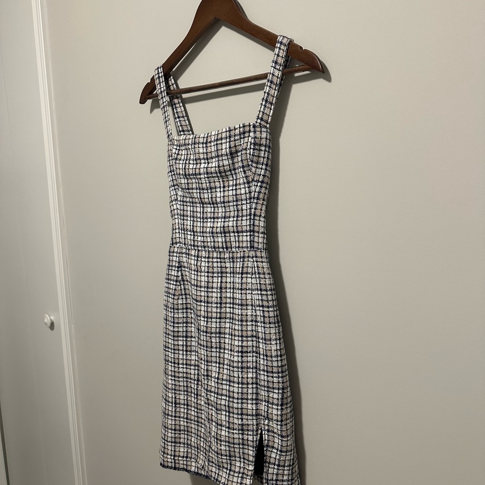 Abercrombie & Fitch Plaid Checkered Square Neck Academic Mini Dress Size Small - Picture 2 of 6
